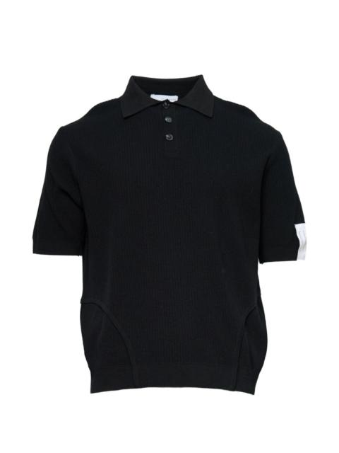 JUNTAE KIM corset-seamed ribbed polo shirt