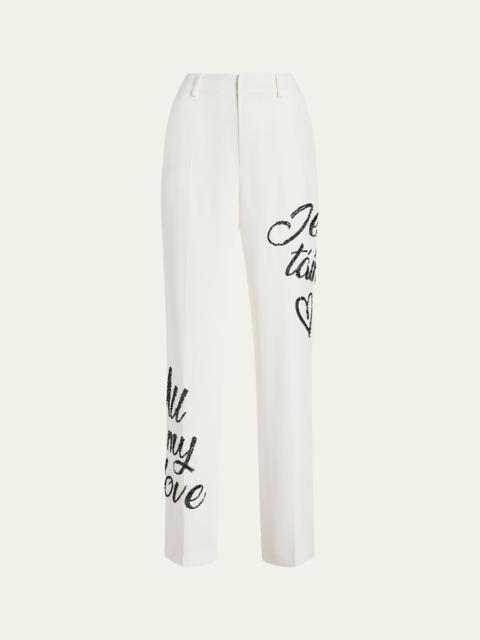 Cinq à Sept Crushed Sequin Loveletter Collins Pants