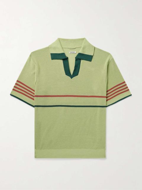 BODE Palmer Striped Cotton Polo Shirt