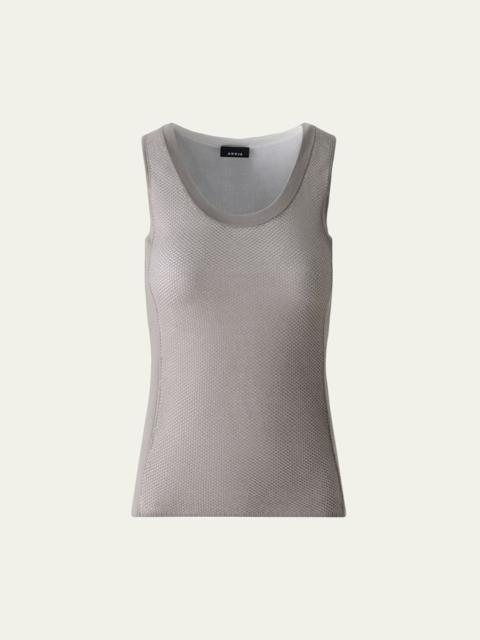 AKRIS Two-Tone Grid Knit Tank Top