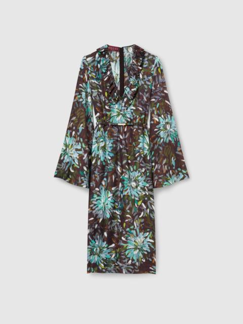 GUCCI Printed silk twill dress