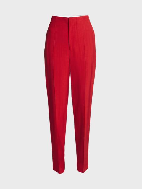 Mid-Rise Tapered-Leg Trousers