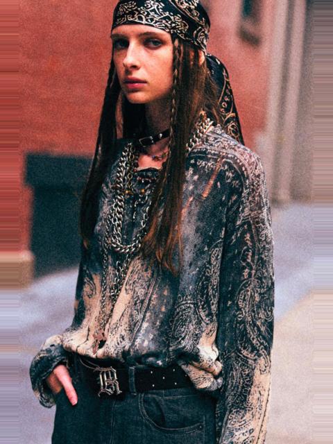 R13 PRINTED BOYFRIEND SWEATER