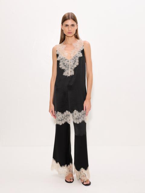 SIMONMILLER Nella Satin Lace Pant In Black/Bone