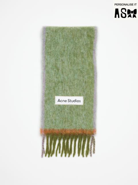 Wool mohair scarf - Narrow - Grass green
