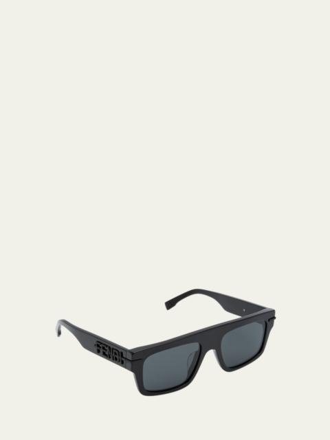 FENDI Men's Fendigraphy Acetate Rectangle Sunglasses
