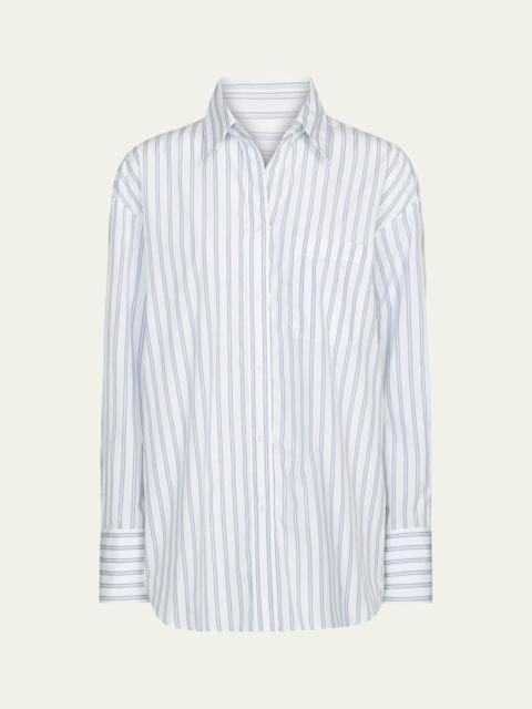 TWP Big Joe Striped Cotton Button-Front Shirt