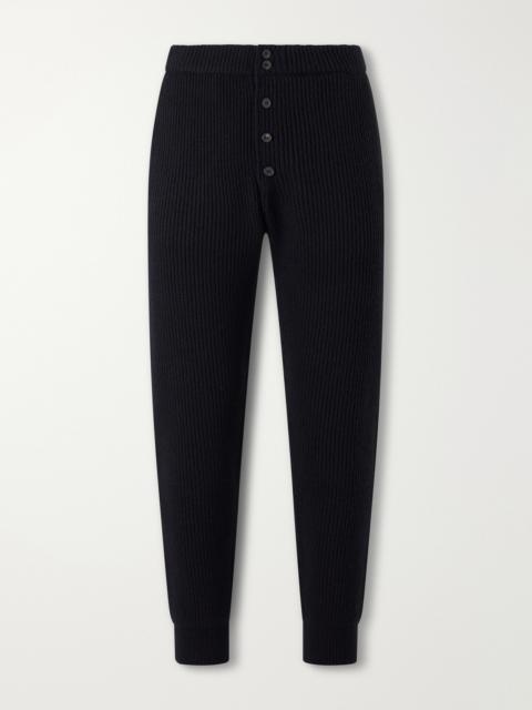 Dries Van Noten Meru Tapered Ribbed Wool Sweatpants