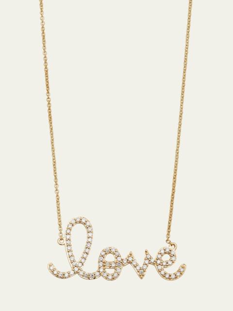 SYDNEY EVAN Large 14k Yellow Gold & Diamond Love Necklace