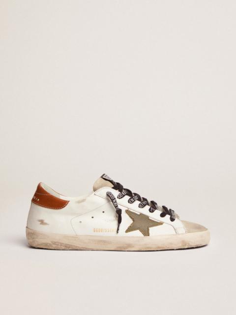 Golden Goose Men's Super-Star LTD with star in olive green canvas