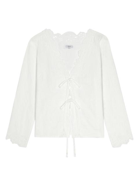 Rails Women's Fleur Embroidered Linen Blouse - White