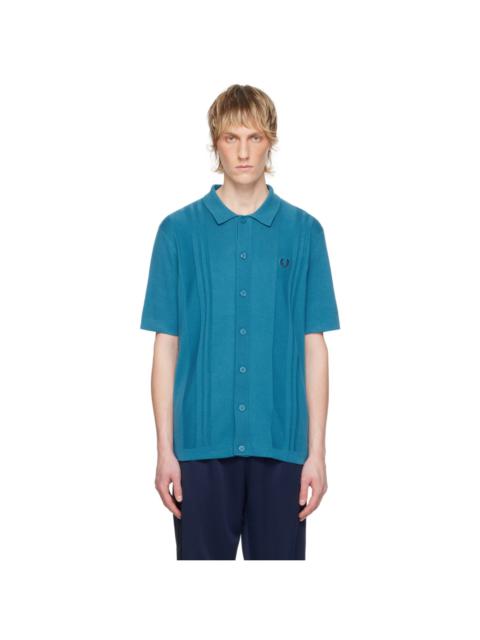 Fred Perry Blue Button Shirt