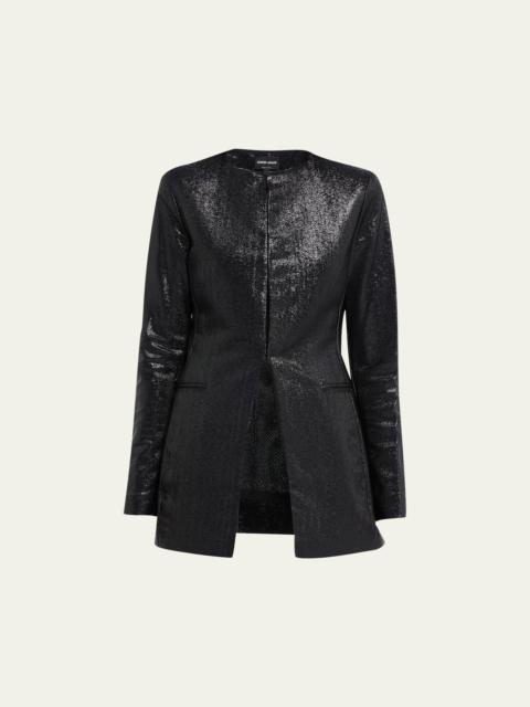 GIORGIO ARMANI Sparkle Collarless Slim Jacket