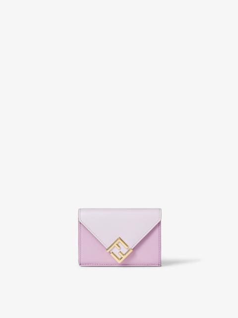FENDI FF Diamonds Micro Trifold Lilac leather wallet