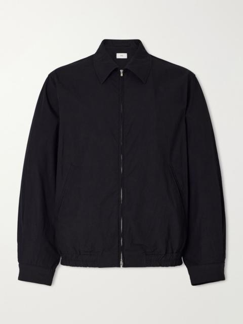 ATON Cotton-Blend Gabardine Harrington Jacket Black