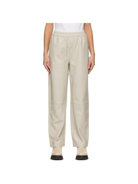 House of Dagmar Taupe Jane Leather Pants