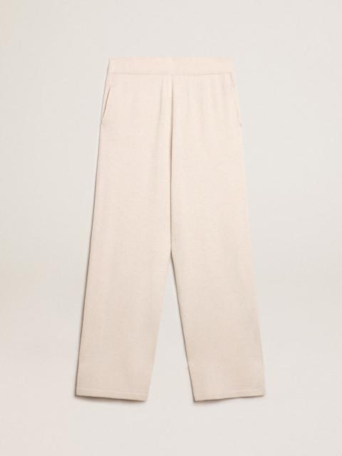 Men’s white cashmere blend joggers