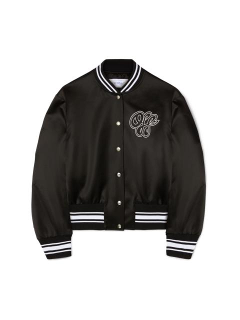 Off-White Black/white Satin Varsity Jacket