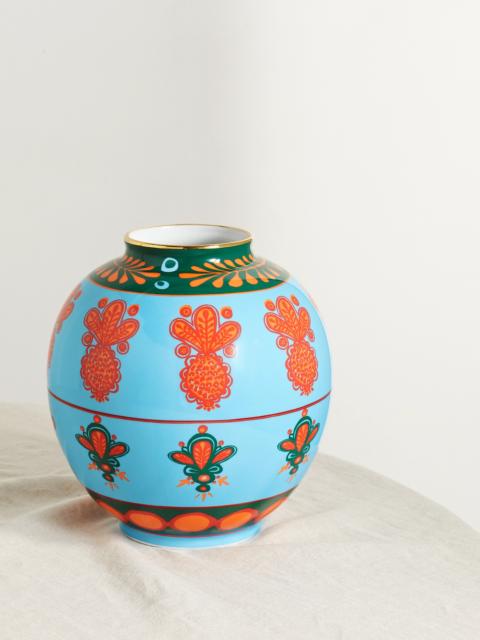 La DoubleJ Bubble Gold-plated Painted Porcelain Vase