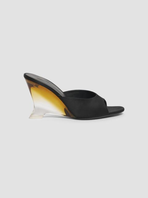 Balmain Women's 95MM Satin Wedge Mules - Noir