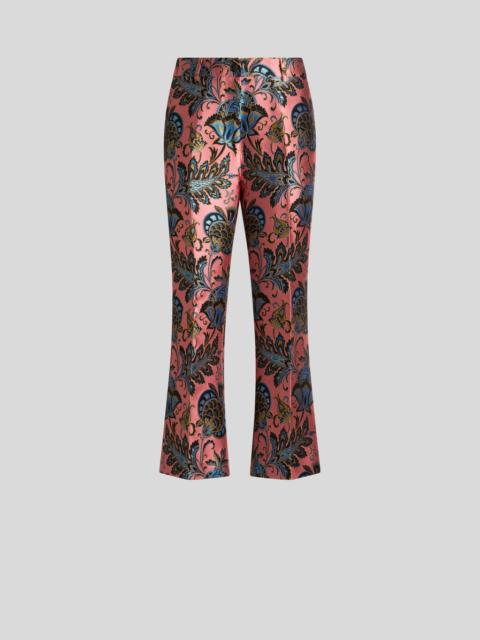 Etro JACQUARD FLARED TROUSERS WITH FLORAL MOTIF