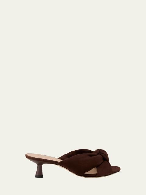 Stuart Weitzman 50mm Soplaya Suede Mule Sandals