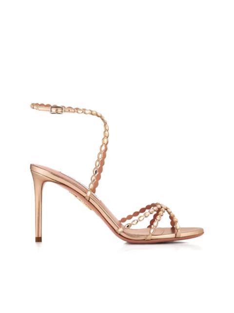 85mm Love Struck scalloped strap metallic sandals