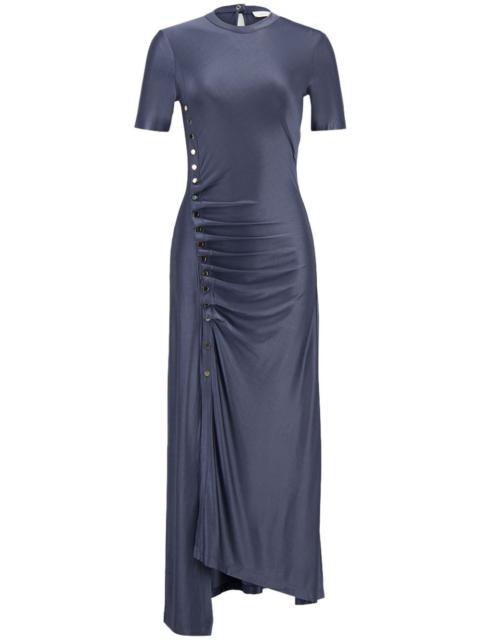 rabanne gathered midi dress