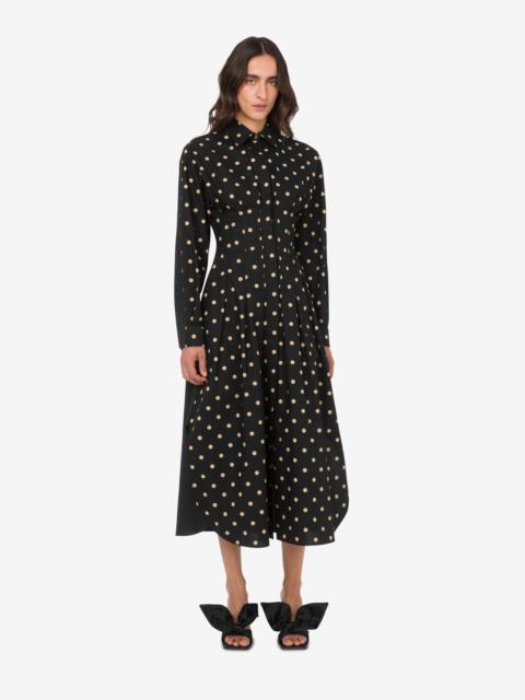 Moschino POLKA DOTS PRINTED COTTON POPLIN DRESS