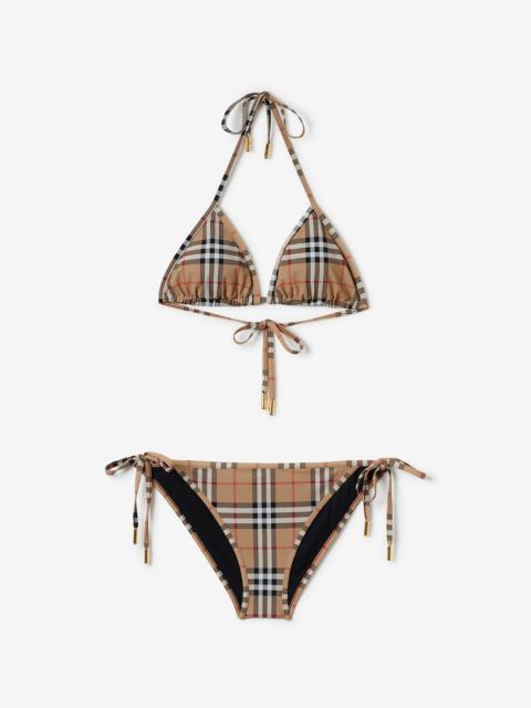 Vintage Check Triangle Bikini