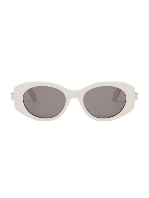 BVLGARI Women's Serpenti 52MM Oval Sunglasses - Ivory Grey