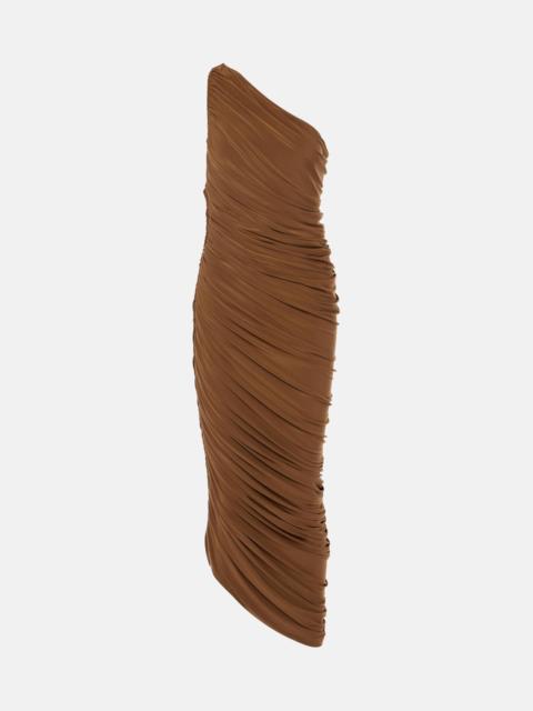 NORMA KAMALI Diana ruched one-shoulder midi dress