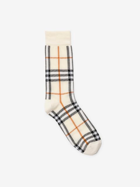 Burberry Check Cotton Nylon Blend Socks