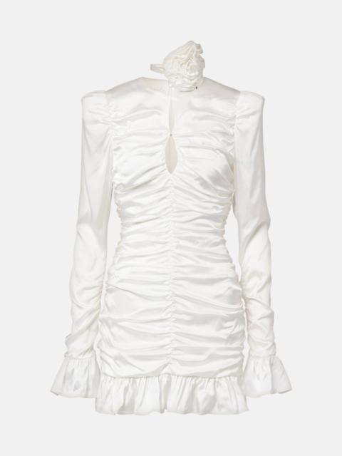 ROTATE Bridal ruched satin minidress