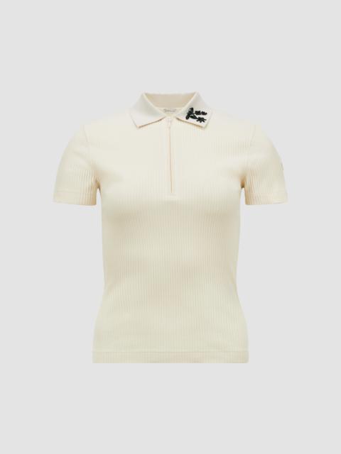 Moncler Hand-Beaded Cotton Polo Shirt