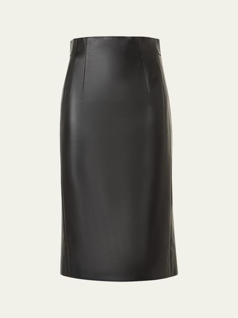 AKRIS Lamb Nappa Leather Pencil Skirt