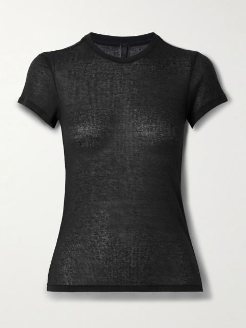 SKIMS Sheer Stretch-Jersey T-Shirt - Soot Black
