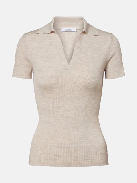 Max Mara Albero ribbed-knit wool polo shirt