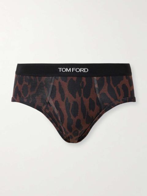 Cheetah-Print Stretch-Cotton Briefs