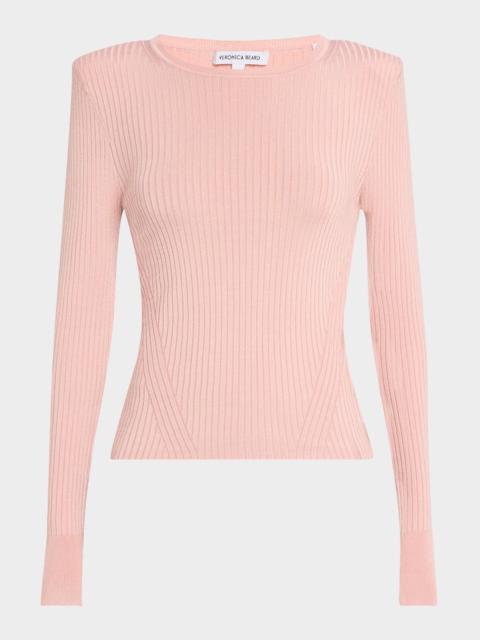 VERONICA BEARD Acara Ribbed Scoop-Neck Pullover