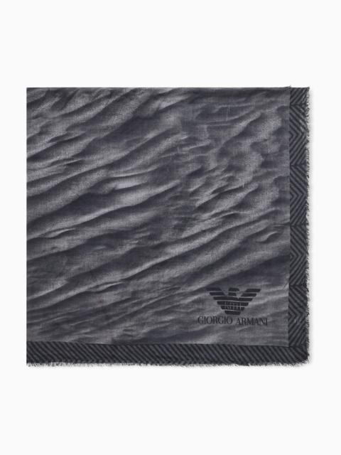 GIORGIO ARMANI GIORGIO ARMANI X KITH MODAL AND CASHMERE STOLE WITH DUNE PRINT
