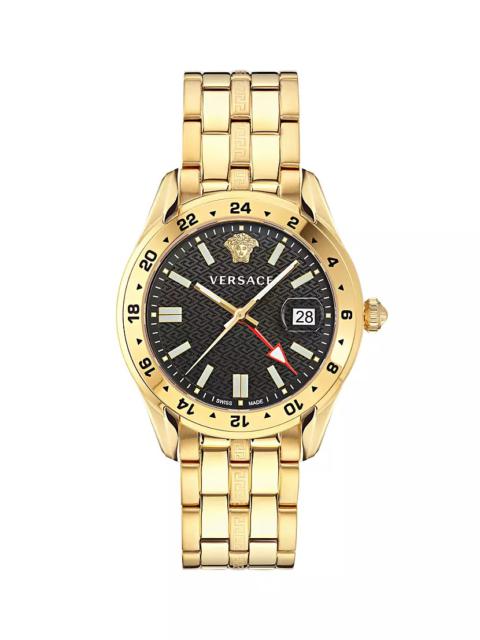 ​41MM Greca Time GMT Yellow Gold Watch