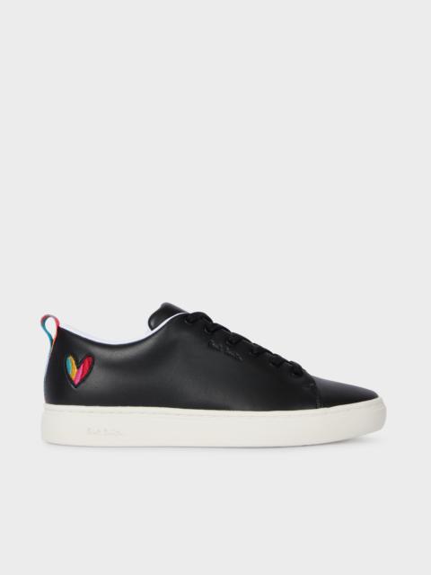 Paul Smith Women's Black Leather 'Lee' Swirl Heart Trainers