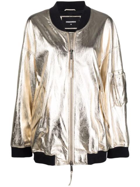 DSQUARED2 oversized metallic bomber jacket