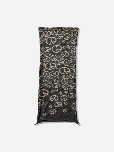 Kapital Fulling Wool Peace Mark Happy Scarf Black