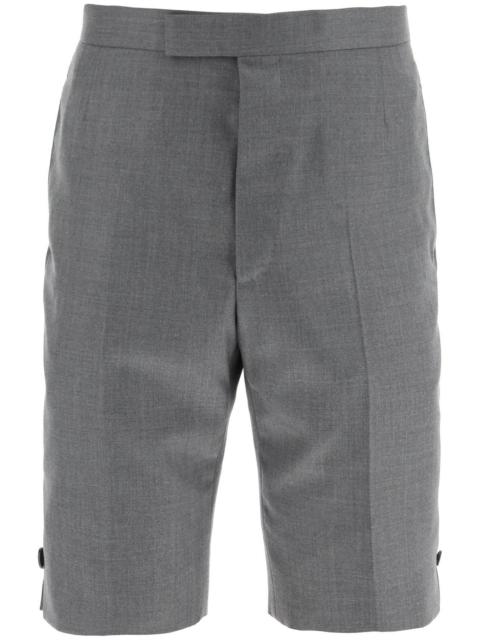 Thom Browne SUPER 120'S WOOL SHORTS WITH BACK STRAP