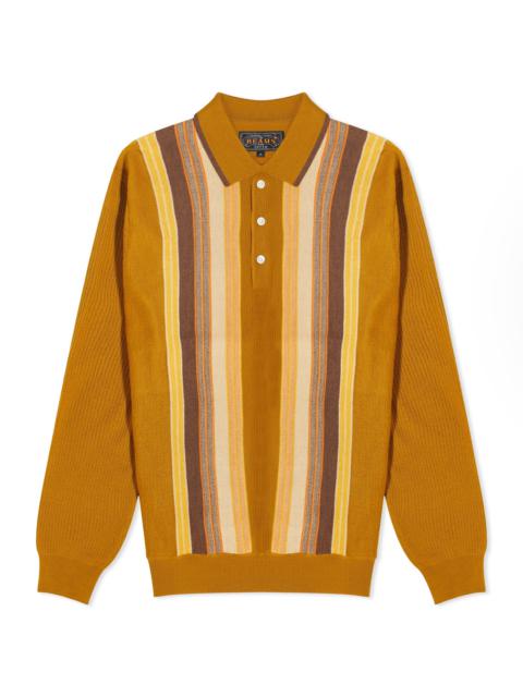 BEAMS PLUS Beams Plus Stripe Knit Long Sleeve Polo