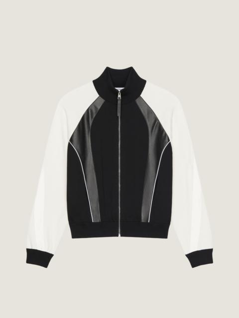 Givenchy BI-MATERIAL BLOUSON WITH GIVENCHY PARIS EMBROIDERY