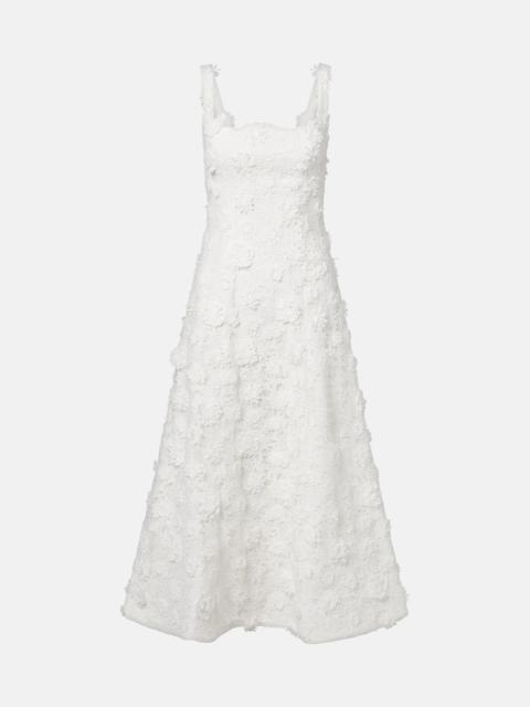 LEO LIN Embroidered lace midi dress