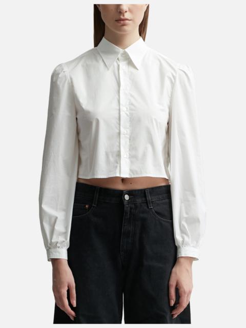 MM6 Maison Margiela POPLIN DESTRUCTURED CROPPED SHIRT